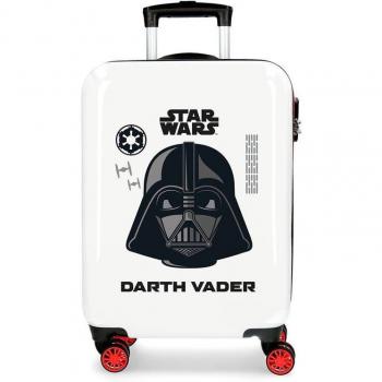 Maleta de Cabina Rígida Star Wars Darth Vader 55cm ABS Blanco con Capacidad de 34L