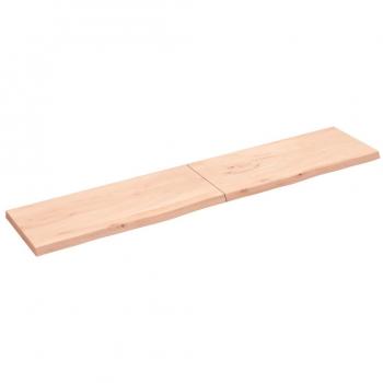 Estante de pared de madera maciza de roble sin tratar 200 x 40 x (2-4) cm