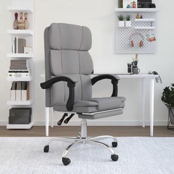 Silla De Oficina Álamo Reclinable Altura Regulable Gris Claro 112,5-122X63x56 Cm