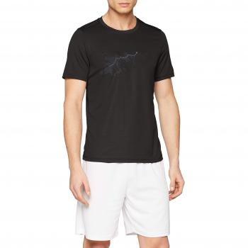 Odlo Crew Neck S/S F-Dry - Camiseta para Hombre, Primavera/Verano, Hombre, Color Black-Mountain Print SS19, tamaño Medium