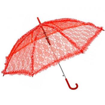 Sombrilla de Encaje Roja