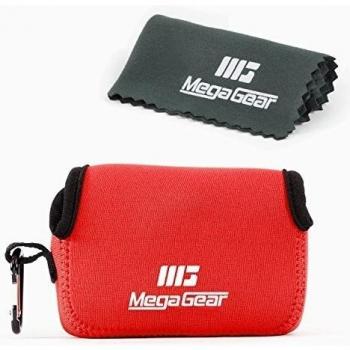 MegaGear Funda de Neopreno con mosquetón para cámara Samsung WB350F, Color Rojo