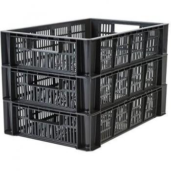Iris Ohyama MSB-L Set de 3 Cajas de Almacenamiento, Negro, 18 L