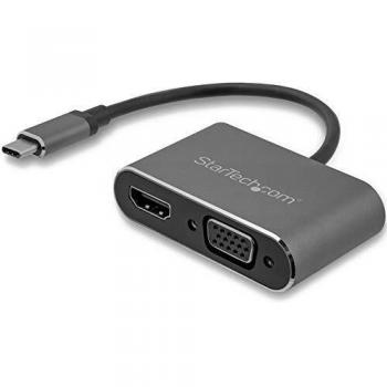 StarTech.com Adaptador USB-C a VGA y HDMI - 2en1 - 4K 30Hz - Gris Espacial - Adaptador Gráfico Externo USB Tipo C