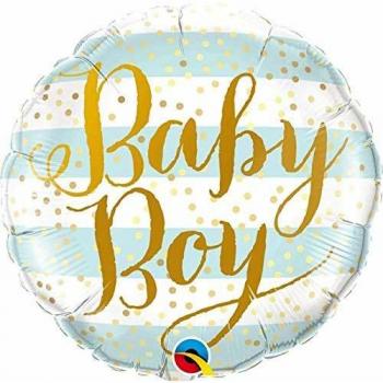 Folat - Globo de papel de rayas azules 'Bimbo' -45 cm, UTSG17394_1