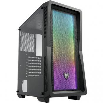 FSP CMT212A ARGB Semi-Torre ATX Gaming Case con Panel de Cristal Templado, Malla Frontal y 4 Ventiladores ARGB - Negro
