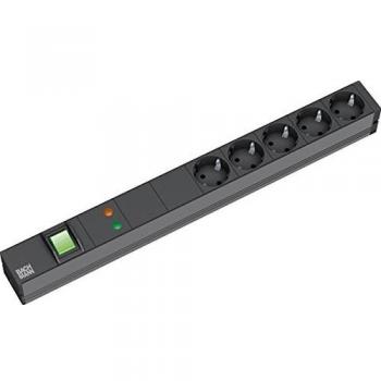 Bachmann - Base 19 6 toma schuko+filtro red interruptor verde negro