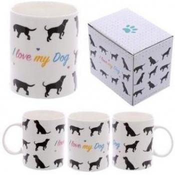 Egg N Chips London - Taza de desayuno de cerámica con diseño de perro