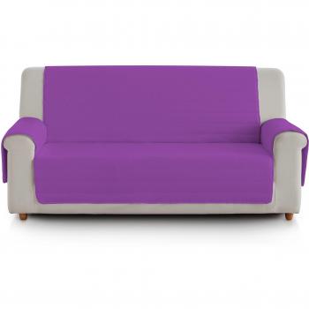 Eiffel Textile FSA0016 Cubre Sofa Acolchado Reversible, 3 Plazas, Poliéster, Lila/Fucsia