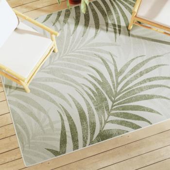 Alfombra interior exterior antideslizante pelo corto 160x230 cm Color Hoja Geométrico Borde vidaXL