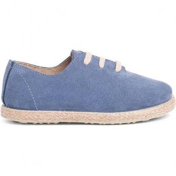 Zapatillas de serraje con cordones y suela de yute para niños