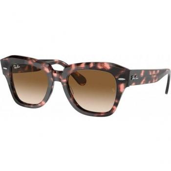 Ray-Ban RB2186 State Street Blue-Light Block Unisex Square Sunglasses Tortoiseshell 133451 Size 52