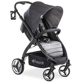 Hauck Lift Up 4 - Silla de paseo con asiento amplio, ligera, chasis aluminio, plegado libro con una mano, desde nacimiento hasta 25 kg, manillar regulable en altura, botellero, Caviar Stone