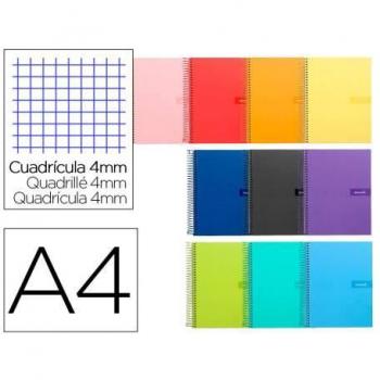 Cuaderno Liderpapel DIN A4 crafty cuadro 4mm 80 hojas con margen tapa forrada 90 gr color no se puede elegir