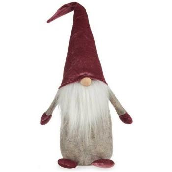 Figura Decorativa Gnomo Gris Granate Blanco Madera Arena 14 x 48 x 17,5 cm