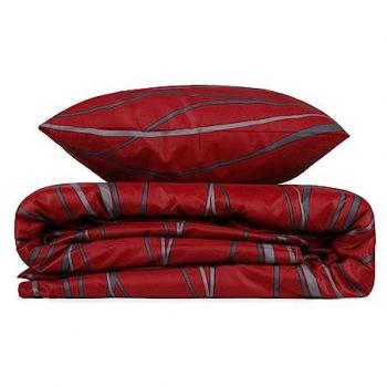Juego de Cama 240x220 Funda Nórdica Rojo Clarete con 2 Fundas de Almohada - Algodón Suave y Garantizado