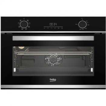 Beko BBCM13300XC Horno Compacto Multifunción Aeroperfect 8 Funciones Clase A SteamShine Cocción 3D 48L Cristal Negro Acero Inoxidable