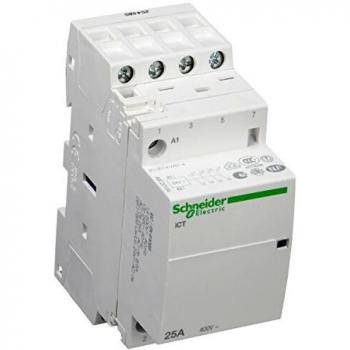 Schneider Electric A9C20134 Acti 9 iCT Conector, 25A, 4NA, 24Vca, 81mm x 36mm x 60mm, Blanco