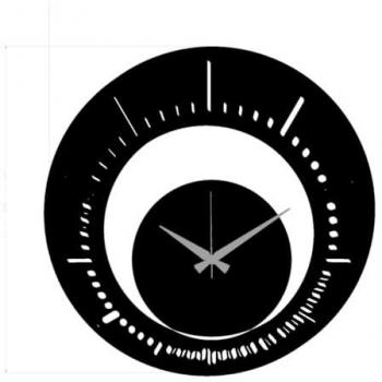 Reloj de Pared Esencial 3, Metal Negro, 40x0,15x40 cm