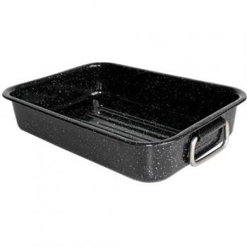 Fuente para hornear Kitchen Roc 40x29 cm en acero esmaltado negro