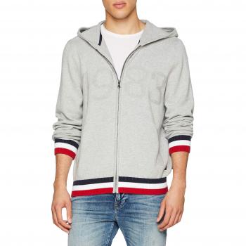 Nautica Link ST Motif Full Zip Hoodie, Jersey para Hombre, Gris