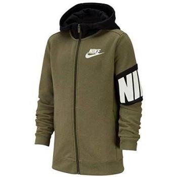 NIKE Sportswear Sudadera, Niños, Medium Olive/Black/Medium Olive/Sail, S