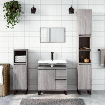Mueble de baño Sonoma gris 65x33x60 cm madera multicapa