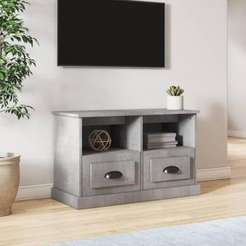 Mueble de TV madera contrachapada 80x35x50 cm gris hormigón, Mueble de Salón, Mesa de TV
