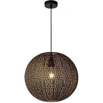 Lámpara Colgante Oriental Tahar - Diseño Vintage en Color Negro con Portalámparas E27