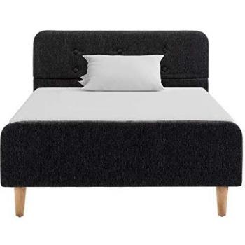 Estructura de Cama de Arpillera Gris Oscuro 90x200 cm, Moderna y Robusta
