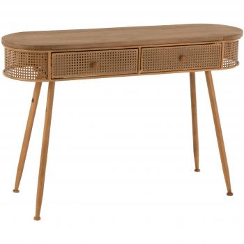Consola de entrada Hellin 121cm madera marrón con 2 cajones