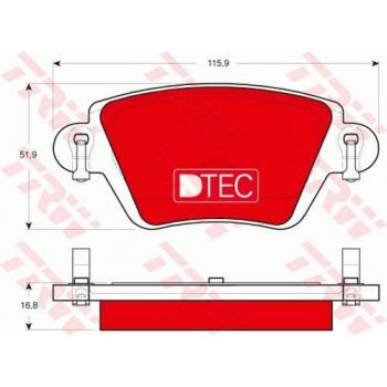 Juego de pastillas de freno TRW DTEC COTEC GDB1525DTE para freno a disco