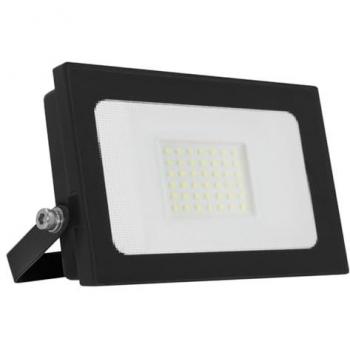 Proyector LED Matel de Aluminio Plano Negro 12/24V 30W Luz Fría
