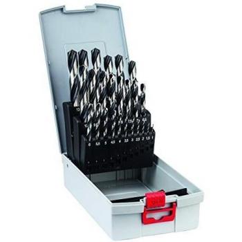 BOSCH 2608577352 Juego de Brocas HSS Twist PointTeQ, Paquete ProBox de 25 Unidades