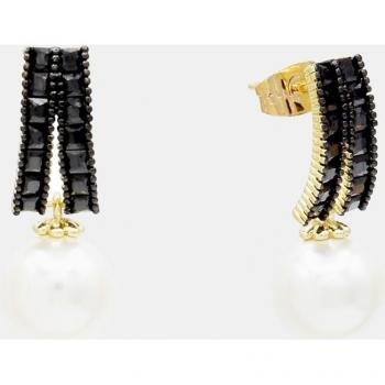 Pendientes con circonitas y perla