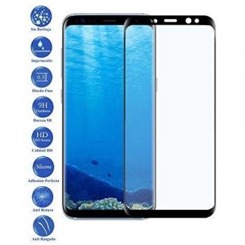 Todotumovil Protector de Pantalla Samsung Galaxy S8 Negro Completo 3D Cristal Templado Vidrio Curvo para movil