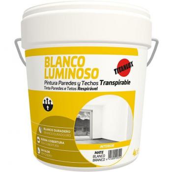 Pintura Titan para paredes y techos interior blanco luminoso 4l mate