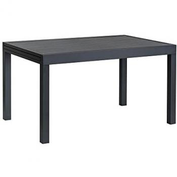 Mesa de Comedor Extensible Thais Laminada de Aluminio Negra 135 x 90 x 74 cm
