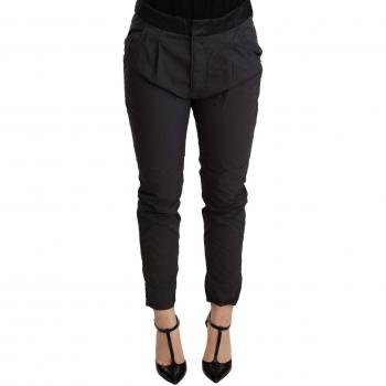 CYCLE Gray Mid Waist Slim Fit Skinny Cotton Trouser - W26