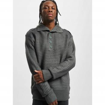 Brandit Jersey Alpin de Cuello Alto - Negro Gris (2XL)