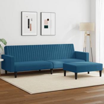 Set de Sofás 2 Piezas Azul en Velluto