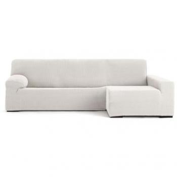 Funda Chaise Longue Bielástica Brazo Largo Derecho JAZ Blanco 180 x 120 x 360 cm