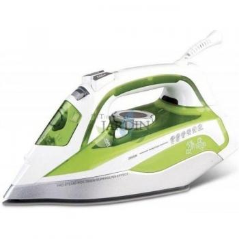 Plancha de Vapor Profesional 2200W con Revestimiento Cerámico Verde y Funciones Múltiples