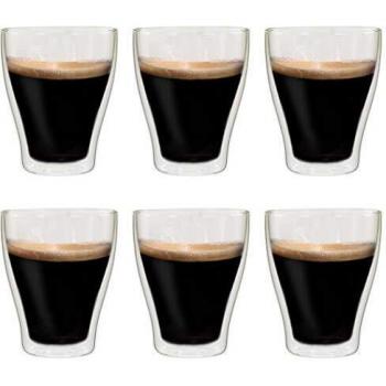 SengentoStyle Thermoglazen voor espresso dubbelwandig 6 st 370 ml