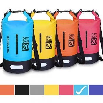 arteesol Bolsa Impermeable, 5L 10L 20L 30L a Prueba de Agua Bolso Seco/Bolsa Seca Impermeable con Correa Ajustable Larga para Kayak Paseo en Barco Canoa/Pesca/Rafting/Natación/Snowboard