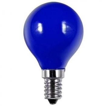 Lámpara LED Esférica E14 1W Azul