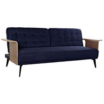 Sofá Cama DKD Home Decor Azul Marrón Negro Metal Moderno Urbano 203 x 87 x 81 cm, Sofá cama 2 plazas azul h87, Sofá Cama DKD Home Decor Poliéster Azul