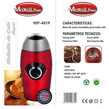 MOLINILLO DE CAFE ESPECIAS ELECTRICO 200W 50G BASE ACERO INOXIDABLE CALIDAD