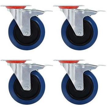 vidaXL 8x Ruedas Giratorias con Frenos Dobles Materiales Muebles Bancos Trabajo Carritos Estanterías Resistencia Golpes Suaves con Diámetro de 125mm