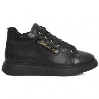 Cerruti 1881 Black Cow Leather Platform Sneakers for Women - Size 8 US (EU38)